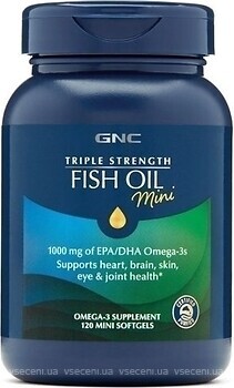 Фото GNC Triple Strength Fish Oil Mini 120 капсул
