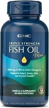 Фото GNC Triple Strength Fish Oil Mini 60 капсул