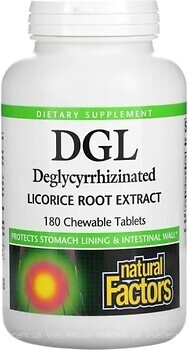 Фото Natural Factors DGL Deglycyrrhizinated Licorice Root Extract 180 таблеток