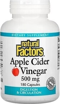 Фото Natural Factors Apple Cider Vinegar 500 мг 180 капсул