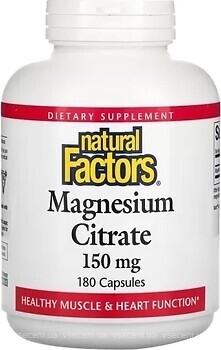 Фото Natural Factors Magnesium Citrate 150 мг 180 капсул