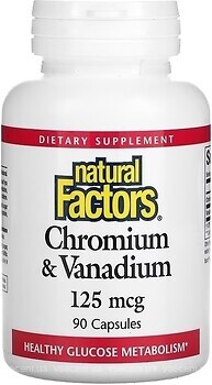 Фото Natural Factors Chromium + Vanadium 125 мкг 90 капсул