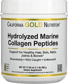 Фото California Gold Nutrition Hydrolyzed Marine Collagen Peptides 500 г