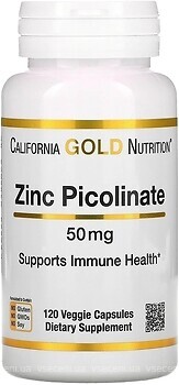 Фото California Gold Nutrition Zinc Picolinate 50 мг 120 капсул