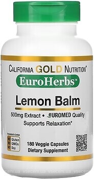 Фото California Gold Nutrition Lemon Balm 500 мг 180 капсул
