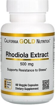 Фото California Gold Nutrition Rhodiola Extract 500 мг 60 капсул