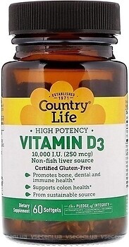 Фото Country Life Vitamin D3 10000 IU 60 капсул