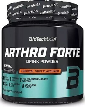 Фото BioTech Arthro Forte Drink Powder зі смаком тропічних фруктів 340 г