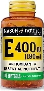 Фото Mason Natural Vitamin E 400 IU 100 капсул