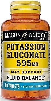 Фото Mason Natural Potassium Gluconate 595 мг 100 таблеток