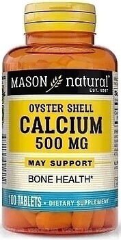 Фото Mason Natural Oyster Shell Calcium 500 мг 100 таблеток