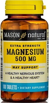 Фото Mason Natural Extra Strength Magnesium 500 мг 100 таблеток