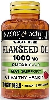 Фото Mason Natural Flax Seed Oil 1000 мг 100 капсул