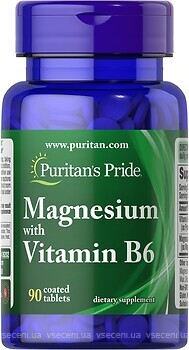 Фото Puritan's Pride Magnesium with Vitamin B6 90 таблеток