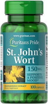 Фото Puritan's Pride St. John's Wort 150 мг 100 капсул