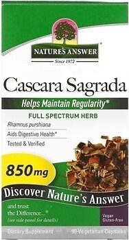 Фото Nature's Answer Cascara Sagrada 850 мг 90 капсул