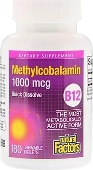 Фото Natural Factors Methylcobalamin 1000 мкг 180 таблеток