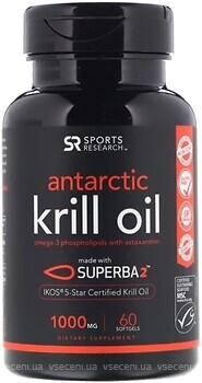 Фото Sports Research Antarctic Krill Oil 1000 мг 60 капсул