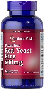 Фото Puritan's Pride Red Yeast Rice 600 мг 240 капсул