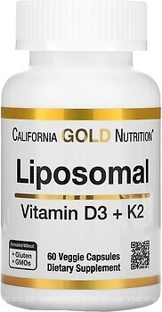 Фото California Gold Nutrition Liposomal Vitamin K2+ D3 60 капсул