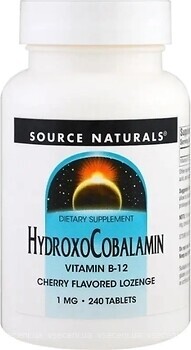 Фото Source Naturals HydroxoCobalamin зі смаком вишні 240 таблеток