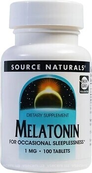 Фото Source Naturals Melatonin 1 мг 100 таблеток