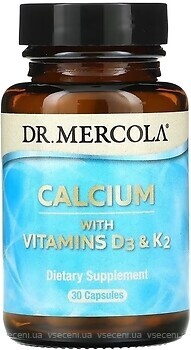 Фото Dr. Mercola Calcium with Vitamins D3 & K2 30 капсул