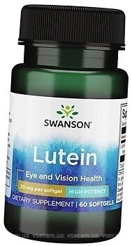 Фото Swanson Lutein 20 мг 60 капсул