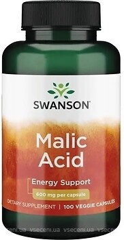 Фото Swanson Malic Acid 600 мг 100 капсул