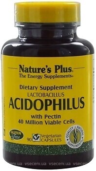 Фото Nature's Plus Acidophilus Lactobacillus 90 капсул