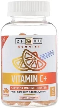 Фото Zhou Nutrition Vitamin C+ зі смаком апельсина 60 таблеток