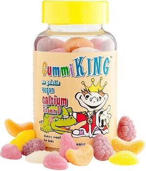 Фото Gummi King Calcium Plus Vitamin D зі смаком фруктів 60 таблеток