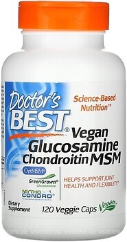 Фото Doctor's Best Vegan Glucosamine Chondroitin MSM 120 капсул