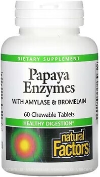 Фото Natural Factors Papaya Enzymes 60 таблеток