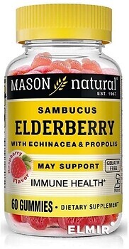 Фото Mason Natural Sambucus Elderberry with Echinacea & Propolis 60 таблеток