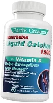 Фото Earth's Creation Liquid Calcium with Vitamin D 60 капсул
