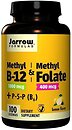 Фото Jarrow Formulas Methyl B-12 & Methyl Folate plus P-5-P B6 зі смаком лимона 100 капсул