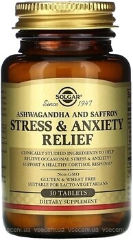 Фото Solgar Stress & Anxiety Relief Ashwagandha And Saffron 30 таблеток