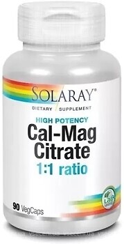 Фото Solaray Calcium Magnesium Citrate 1000 мг/1000 мг 90 капсул (SOR04524)