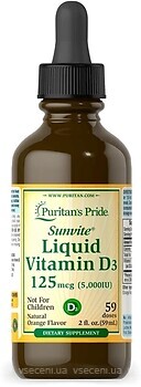Фото Puritan's Pride Liquid Vitamin D3 5000 IU 59 мл