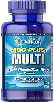 Фото Puritan's Pride ABC Plus Multivitamin 100 таблеток