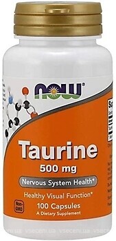 Фото Now Foods Taurine 500 мг 100 капсул