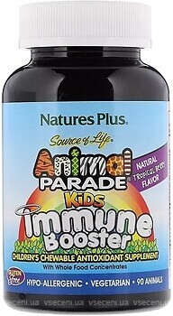 Фото Nature's Plus Animal Parade Kids Immune Booster зі смаком ягід 90 таблеток