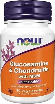 Фото Now Foods Glucosamine & Chondroitin with MSM 30 капсул