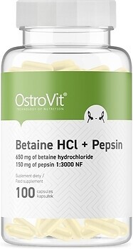 Фото OstroVit Betaine HCl + Pepsin 100 капсул