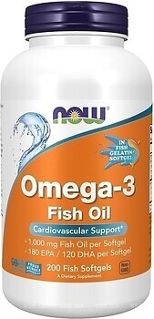 Фото Now Foods Omega-3 Fish Oil Molecularly Distilled 1000 мг 200 капсул (1648)