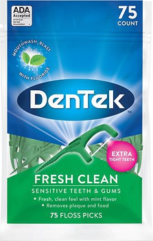 Фото DenTek Зубная нить Fresh Clean 75 шт.