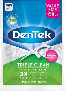 Фото DenTek Зубна нитка Triple Clean 150 шт.