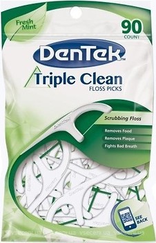 Фото DenTek Зубна нитка Triple Clean 90 шт.