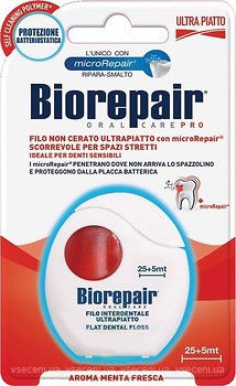 Фото Biorepair Зубна нитка Flat Dental Floss Позбавлення від чутливості 30 м